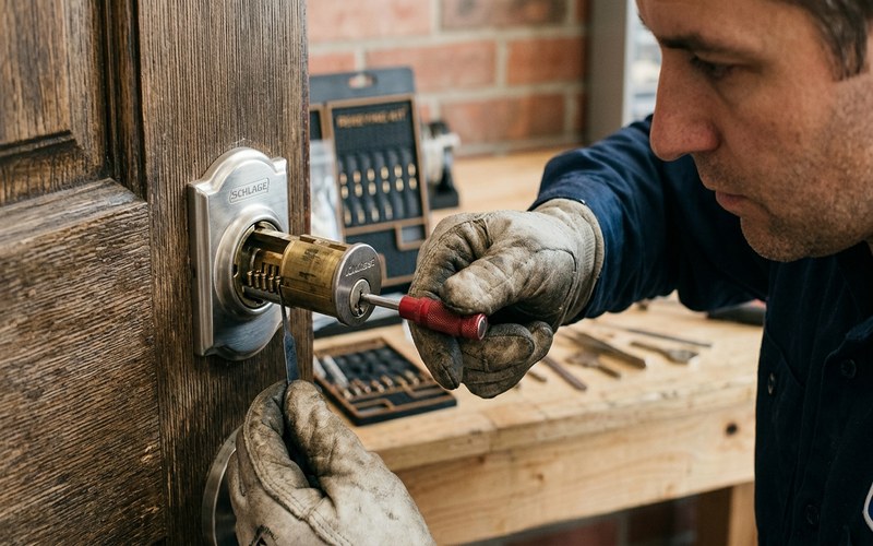 Locksmith rekeying deadbolt cylinder for Milpitas apartment complex tenant turnover